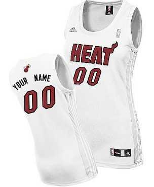 Women%27s Customized Miami Heat White Jersey